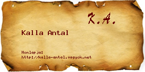 Kalla Antal névjegykártya